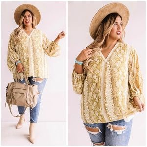 Heart of Gold Reptile Print V-Neck Top